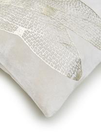 Coussin rectangulaire décoratif Dragonfly, Blanc, couleur dorée