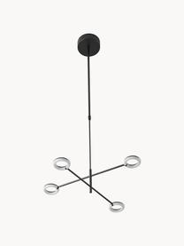 Grande suspension LED avec bras de lampe réglables Odeon, Noir, blanc, larg. 80 x haut. 80 cm