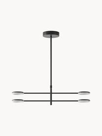 Grande suspension LED avec bras de lampe réglables Odeon, Noir, blanc, larg. 80 x haut. 80 cm