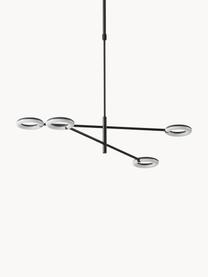 Grande suspension LED avec bras de lampe réglables Odeon, Noir, blanc, larg. 80 x haut. 80 cm