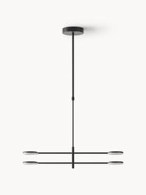 Grande suspension LED avec bras de lampe réglables Odeon, Noir, blanc, larg. 80 x haut. 80 cm