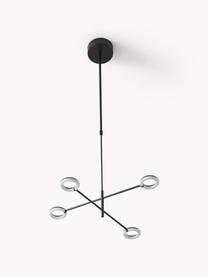 Grande suspension LED avec bras de lampe réglables Odeon, Noir, blanc, larg. 80 x haut. 80 cm