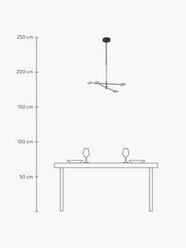 Lámpara de techo grande LED orientable Odeon, Pantalla: metal, acrílico, Estructura: metal con pintura en polv, Negro, blanco, An 80 x Al 80 cm