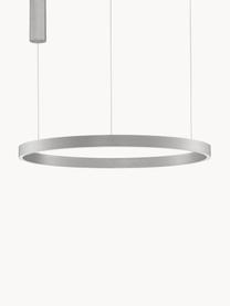 Grote dimbare LED hanglamp Elowen, verschillende formaten, Diffuser: acrylglas, Zilverkleurig, Ø 80 x H 5 cm