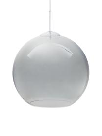 Suspension boule verre chrome Soleil, Chrome, gris