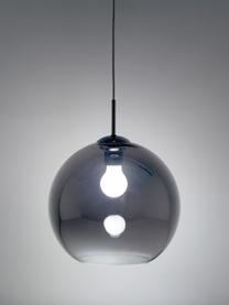 Suspension boule verre chrome Soleil, Chrome, gris