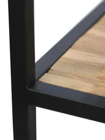 Wandrek Henry van metaal en hout met lades, Frame: gepoedercoat metaal, Bruin, zwart, 64 x 183 cm
