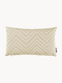 Outdoor kussenhoes Lobos met zigzag patroon, 100% polyacryl, Zandkleurig, beige, B 30 x L 50 cm