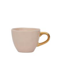 Tazzina espresso rosa con manico dorato Good Morning 2 pz, Gres, Rosa, dorato, Ø 6 x Alt. 5 cm, 95 ml