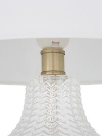 Lampa stołowa Sue, Klosz: biały
 podstawa lampy: transparentny, mosiądz, szczotkowany, Ø 33 x W 55 cm