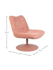 Sillón de pana Bubba, Tapizado: 90% poliéster, 10% nylon , Estructura: contrachapado de madera d, Rosa, An 67 x Al 81 cm