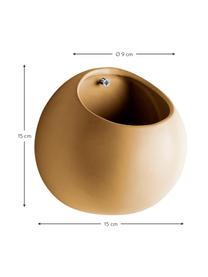 Macetero de pared pequeño de cerámica Globe, Cerámica, Amarillo, Ø 15 x Al 15 cm