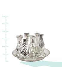 Glasvasen-Set Poesie, 7-tlg., Glas, Silberfarben, Set mit verschiedenen Grössen