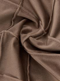 Sametový povlak na polštář se strukturovaným károvaným vzorem Luka, Samet (100 % polyester), Hnědá, Š 40 cm, D 40 cm