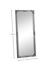 Miroir rectangulaire argent à poser contre mur Fiennes, Couleur argentée, larg. 70 x haut. 160 cm