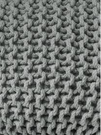Handgefertigter Strickpouf Dori, Bezug: 100% Baumwolle, Grau, Ø 55 x H 35 cm