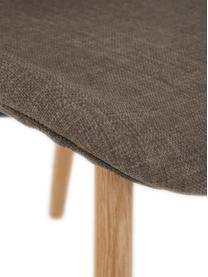 Gestoffeerde stoelen Batilda in kaki, 2 stuks, Bekleding: polyester, Poten: gelakt en geolied massief, Geweven stof kaki, eikenhout, B 47 x D 53 cm