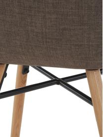 Gestoffeerde stoelen Batilda in kaki, 2 stuks, Bekleding: polyester, Poten: gelakt en geolied massief, Geweven stof kaki, eikenhout, B 47 x D 53 cm