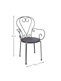 Silla de metal Etienne, Acero tratado para exterior con pintura en polvo, Gris oscuro, An 49 x Al 89 cm