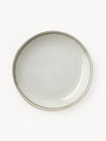 Assiettes plates en grès émaillé Cia, 4 pièces, Grès cérame, Grège, Ø 27 x haut. 3 cm