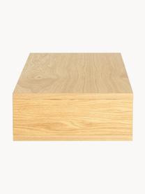 Mesita de noche de pared Farsta, Tablero de fibras de densidad media (MDF) con chapado de roble, Madera de roble, An 78 x Al 12 cm