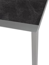 Mesa de comedor para exterior Inez, 198 x 90 cm, Estructura: aluminio satinado, Tablero: laminado de celulosa impr, Plateado, gris, An 198 x F 90 cm