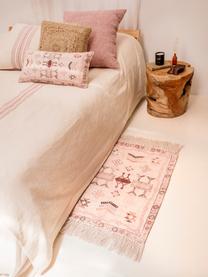 Dywan z bawełny z frędzlami Tanger, 100% bawełna, Odcienie kremowego,terakota, S 60 x D 90 cm (Rozmiar XXS)