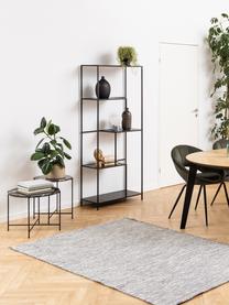 Estantería en look mármol Infinity, Estantería: tablero de fibras de dens, Estructura: metal con pintura en polv, Aspecto mármol negro, An 72 x Al 170 cm