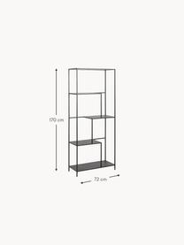 Regał o wyglądzie marmuru Infinity, Stelaż: metal malowany proszkowo, Czarny, o wyglądzie marmuru, S 72 x W 170 cm