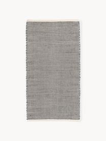 Alfombra artesanal de lana Amaro, 67% lana (certificado RWS), 33% algodón 

Las alfombras de lana se pueden aflojar durante las primeras semanas de uso, la pelusa se reduce con el uso diario., Gris, beige claro, An 80 x L 150 cm (Tamaño XS)