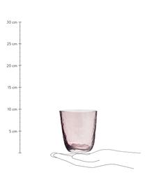 Bicchiere in vetro soffiato irregolare Hammered 4 pz, Vetro soffiato, Lilla trasparente, Ø 9 x Alt. 10 cm, 250 ml