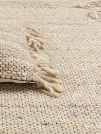 Alfombra de lana con flecos Frills, Parte superior: 100% lana, Reverso: 100% algodón Las alfombra, Beige, amarillo, An 170 x L 240 cm (Tamaño M)