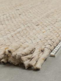 Tappeto in lana beige/gialla con frange Frills, Retro: cotone Nel caso dei tappe, Beige, giallo, Larg. 170 x Lung. 240 cm