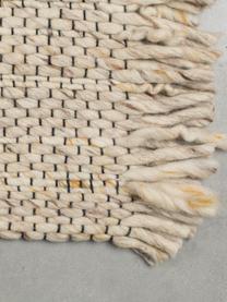 Tappeto in lana beige/gialla con frange Frills, Retro: cotone Nel caso dei tappe, Beige, giallo, Larg. 170 x Lung. 240 cm