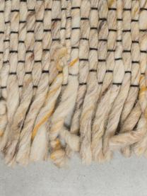 Tappeto in lana beige/gialla con frange Frills, Retro: cotone Nel caso dei tappe, Beige, giallo, Larg. 170 x Lung. 240 cm