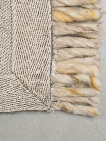 Alfombra de lana con flecos Frills, Parte superior: 100% lana, Reverso: 100% algodón Las alfombra, Beige, amarillo, An 170 x L 240 cm (Tamaño M)