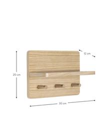 Holz-Wandgarderobe Space, Eichenholzfurnier, FSC-zertifiziert, Hellbraun, B 30 x H 20 cm