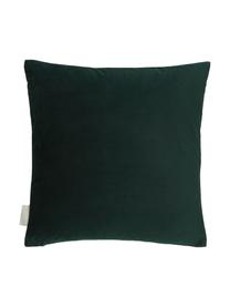 Geborduurd fluwelen kussen Giraffe in groen/goudkleur, met vulling, 100% fluweel (polyester), Groen, goudkleurig, 45 x 45 cm