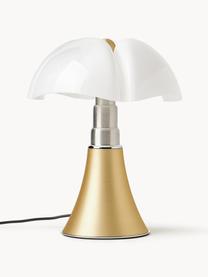 Stmievateľná stolová LED lampa Pipistrello, Odtiene matnej zlatej, Ø 27 x V 35 cm