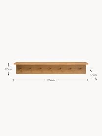 Holz-Garderobenleiste Place, B 105 cm, Korpus: Mitteldichte Holzfaserpla, Haken: Eichenholz, geölt Dieses , Eichenholz, B 105 cm