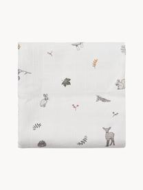 Muselinas Fawn, 2 uds., 100% algodón ecológico con certificado GOTS, Blanco, motivo de bosque, An 70 x L 70 cm