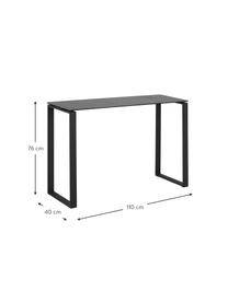 Konsole Katrine mit schwarzer Keramik-Tischplatte, Beine: Metall, pulverbeschichtet, Tischplatte: Keramik, Keramik Dunkelgrau, B 110 x H 76 cm