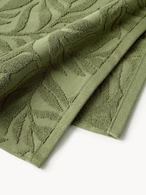 Komplet ręczników Leaf, różne rozmiary, Ciemny zielony, 4 elem. (ręcznik do rąk & ręcznik kąpielowy)