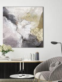 Ručne maľované plátno Freja Secret Life, Tmavoružová, béžová a sivá, Š 100 x V 100 cm