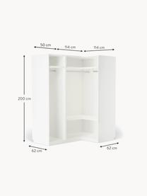 Modularer Eck-Kleiderschrank Leon, 165 cm Breite, mehrere Varianten, Korpus: Spanplatte, melaminbeschi, Weiß, Basic Interior, B 165 x H 200 cm, mit Eckmodul