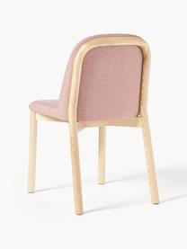 Polsterstuhl Julie aus Eschenholz, Gestell: Eschenholz, FSC-zertifizi, Webstoff Altrosa, Helles Eschenholz, B 47 x H 81 cm