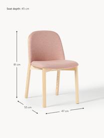Polsterstuhl Julie aus Eschenholz, Gestell: Eschenholz, FSC-zertifizi, Webstoff Altrosa, Helles Eschenholz, B 47 x H 81 cm