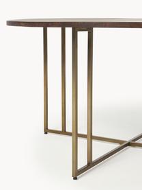 Tavolo rotondo in legno di mango Luca, in verie misure, Struttura: metallo verniciato a polv, Legno di mango, dorato, Ø 120 cm