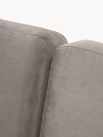 Sofa z aksamitu Fluente (3-osobowa), Tapicerka: aksamit (wysokiej jakości, Stelaż: lite drewno sosnowe, Nogi: metal malowany proszkowo , Greige aksamit, S 196 x G 85 cm