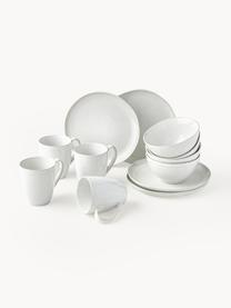 Servizio da colazione con smalto reattivo Gemma, 4 persone (12 pz), Gres, Bianco crema, 4 persone (12 pz)